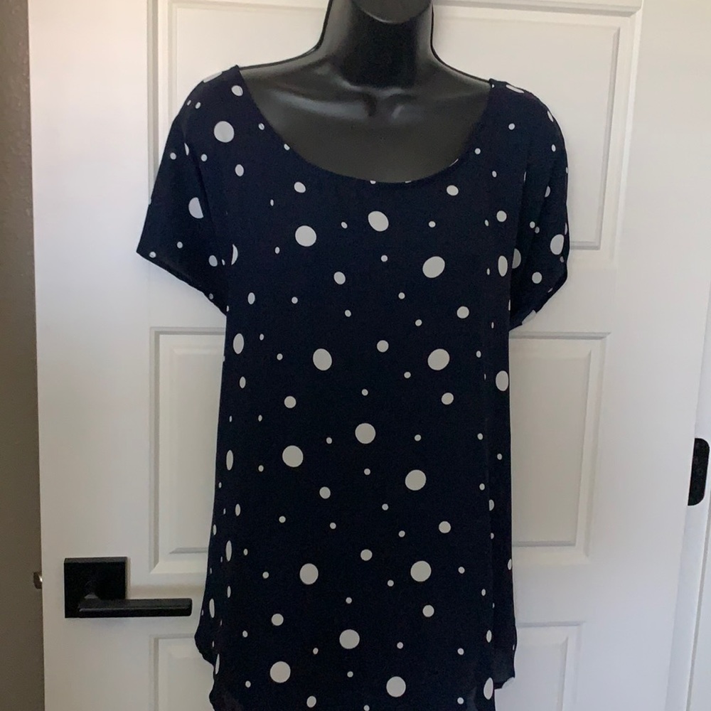Torrid navy chiffon top